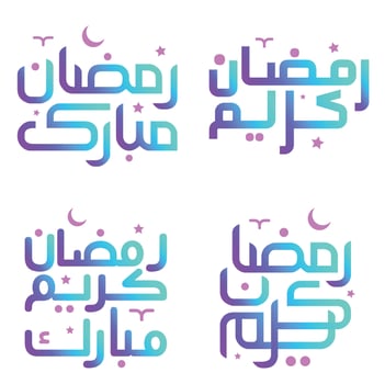 Celebrate Ramadan Kareem with Elegant Gradient Calligraphy Vector Illustration.