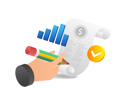 Isometric flat 3d illustration concept of business profit sharing agreement sign vector