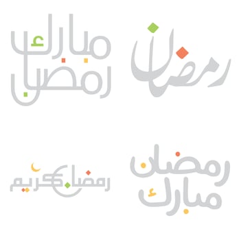 Ramadan Kareem Greeting Card with Islamic Arabic Typography Design. vector