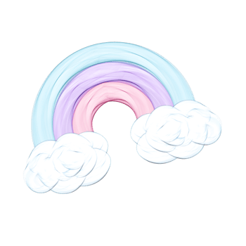 Cute rainbow environment stationary sticker oil painting png