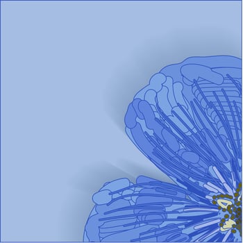 Women's Day. Spring holiday. Greeting card or horizontal banner in blue color. Delicate spring flower. Golden inscription and confetti. Happy Women's Day. vector