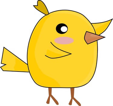 cute cartoon chicken. Vector illustration. Yellow chick. Free vector.