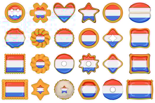 Cookie with flag country Netherlands in tasty biscuit vector