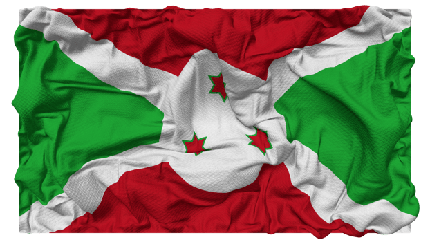 Burundi Flag Waves with Realistic Bump Texture, Flag Background, 3D Rendering png