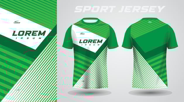 green shirt soccer football sport jersey template design mockup vector