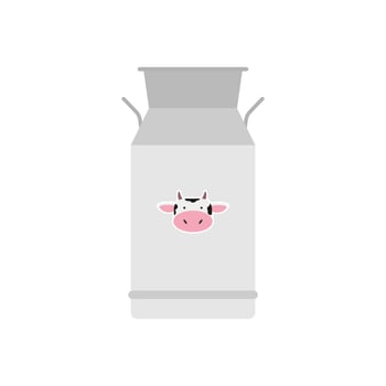 aluminium milk can flat style vector illustration. Dairy container flat design vector illustration isolated on white background