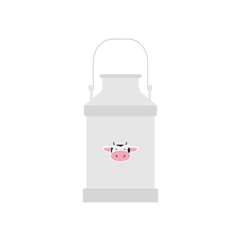 aluminium milk can flat style vector illustration. Dairy container flat design vector illustration isolated on white background