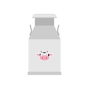 aluminium milk can flat style vector illustration. Dairy container flat design vector illustration isolated on white background