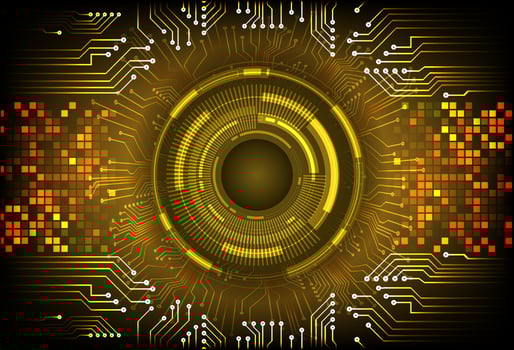 Modern  Cybersecurity Eye on Technology Background vector