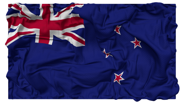 New Zealand Flag Waves with Realistic Bump Texture, Flag Background, 3D Rendering png