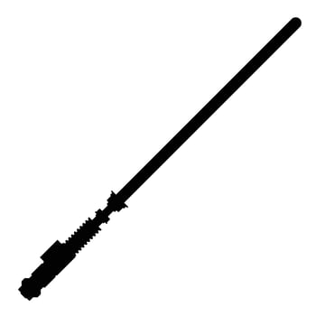 Lightsaber Silhouette. Black and White Icon Design Element on Isolated White Background vector