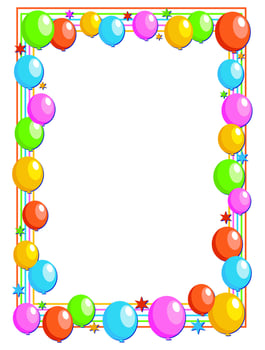 Birthday Party Balloon Page Border vector