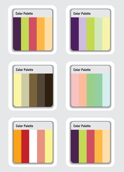 Vector color palette set