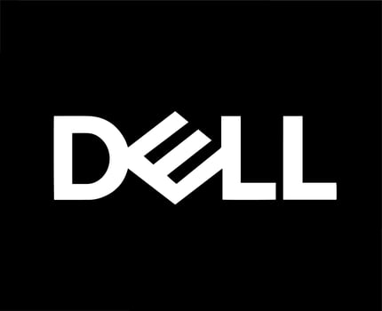 Dell Logo Brand Computer Symbol Name White Design Usa Laptop Vector Illustration With Black Background
