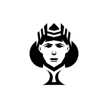 Spade woman face geometric creative logo vector