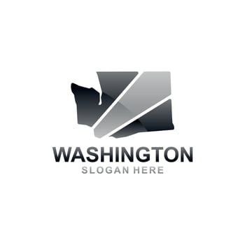 Map of washington city geometric creative design vector