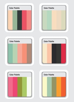 Vector color palette set