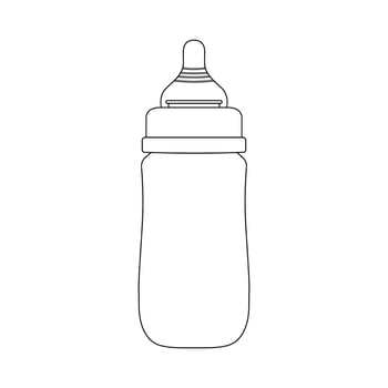 Baby Milk Bottle Outline Icon Illustration on Isolated White Background vector