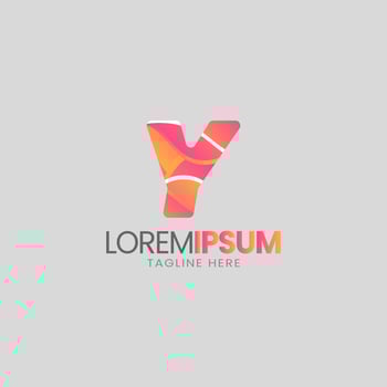 Modern letter with red logo design vector