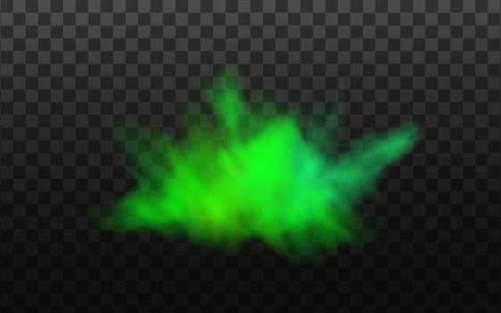 Green stink bad smell, smoke or poison gases,chemical toxic vapour.Vector realistic set of stench breath or sweat odor isolated on transparent checkered background. vector
