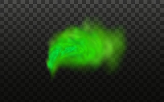 Green stink bad smell, smoke or poison gases,chemical toxic vapour.Vector realistic set of stench breath or sweat odor isolated on transparent checkered background. vector
