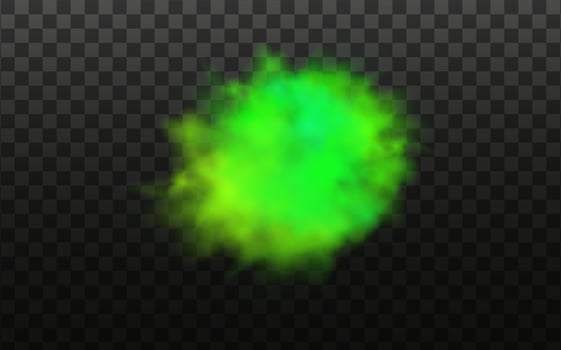 Green stink bad smell, smoke or poison gases,chemical toxic vapour.Vector realistic set of stench breath or sweat odor isolated on transparent checkered background. vector