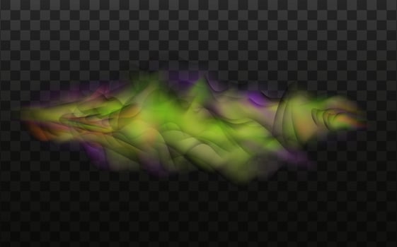 Green stink bad smell, smoke or poison gases,chemical toxic vapour.Vector realistic set of stench breath or sweat odor isolated on transparent checkered background. vector