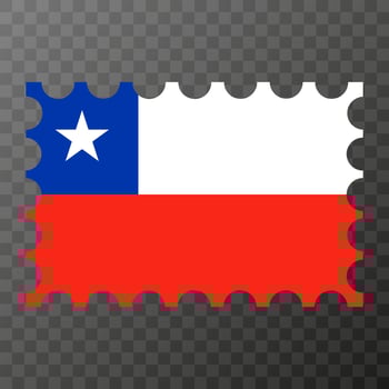 Postage stamp with Chile flag. Vector illustration.