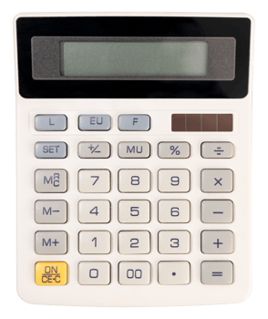 Calculator with blank screen isolated png