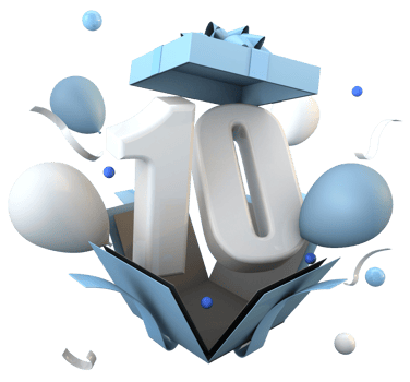 Blue number 10 a happy birthday celebration png
