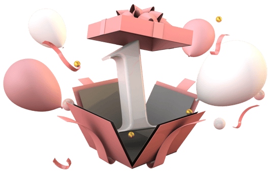 Pink number 1 a happy birthday celebration png