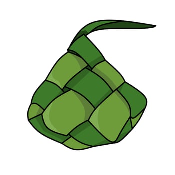 ketupat icon with modern flat style, ketupat design, ramadan and eid food vector
