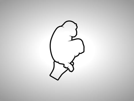 chimpanzee outline vector silhouette