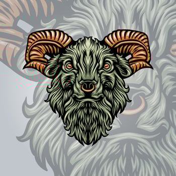 Ram Head and Goat Logo Graphic Design for Merchandise and Apparel vector