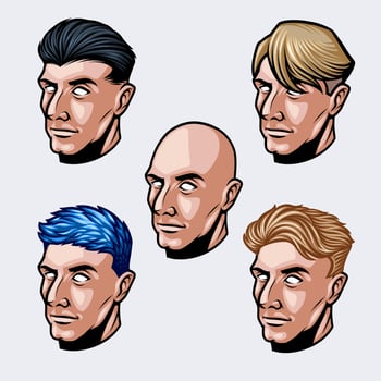 Professional Men's Haircut Graphic Asset for Barbershops and Salons vector