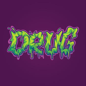 Medical drug font melted hand lettering word illustrations vector
