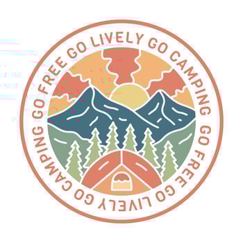 Go Free Go lively Go camping graphic illustration vector art t-shirt badge design