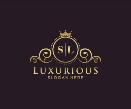 Initial SL Letter Royal Luxury Logo template in vector art for Restaurant, Royalty, Boutique, Cafe, Hotel, Heraldic, Jewelry, Fashion and other vector illustration.