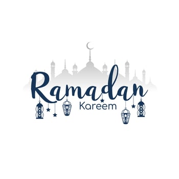 Religious Ramadan Kareem Islamic festival text design background vector