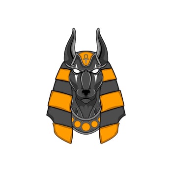 Anubis head logo. Egyptian ancient God illustration suitable for gaming logo, mascot brand, tattoo design and other uses. vector