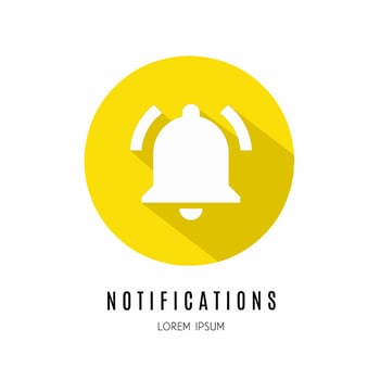 Notifications icon in flat. Logo for business. Stock vector. vector