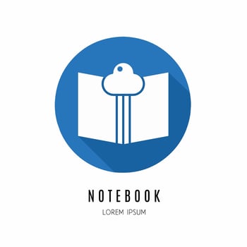 Notebook icon in flat. Logo for business. Stock vector. vector