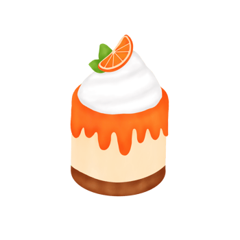 Watercolor Orange Cake png