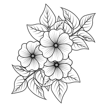 Flower arrangement line art collection, Advanced Flower Coloring Page, Beautiful Flower Coloring Pages free vector
