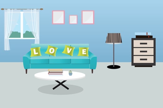 A living room interior vector illustration