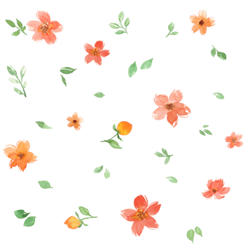 Orange Flower Watercolor Seamless, Background png