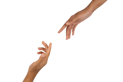 two hands reaching out isolated png