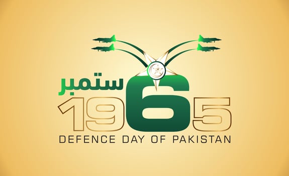 6 September Happy Defence Day with 1965 Typography vector