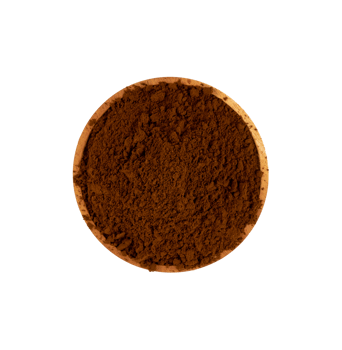 instant coffee powder in wooden bowl isolated png