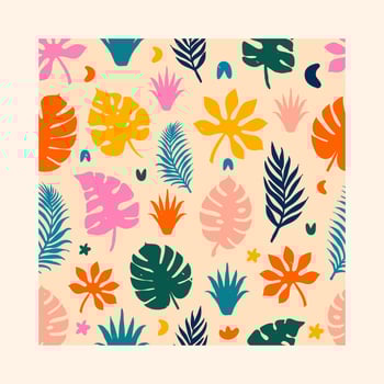 hand-drawn abstract leaves pattern vector